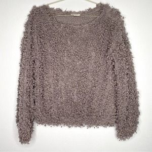 Blu Pepper Violet Grey Shag Sweater, Size Medium